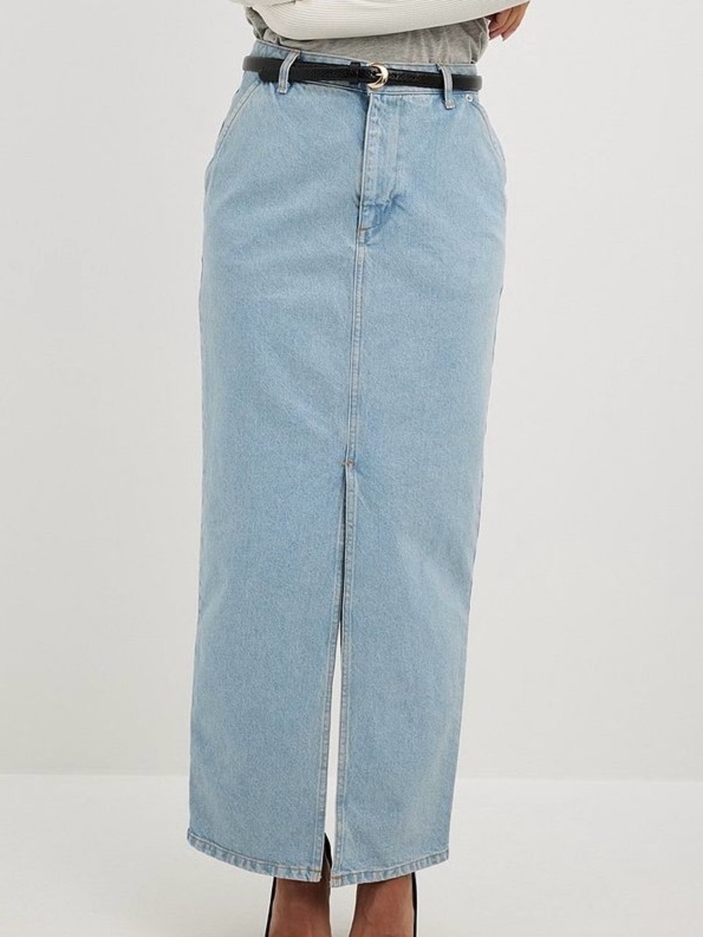 NA-KD Slit Detailed Maxi Denim Skirt Size 36